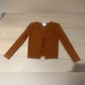 House of Harlow 1960 double tie front ribbed cardigan size xs